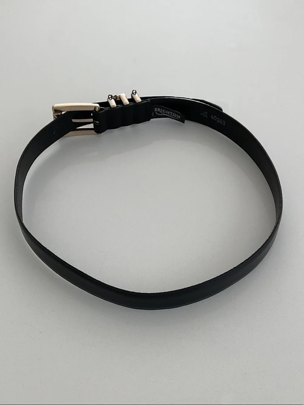 Brighton Black Leather Belt with Subtle Stitching | large 34
